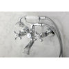 Kingston Brass Chrome Tub wall Mount Clawfoot tub Faucet w Hand Shower KS265C