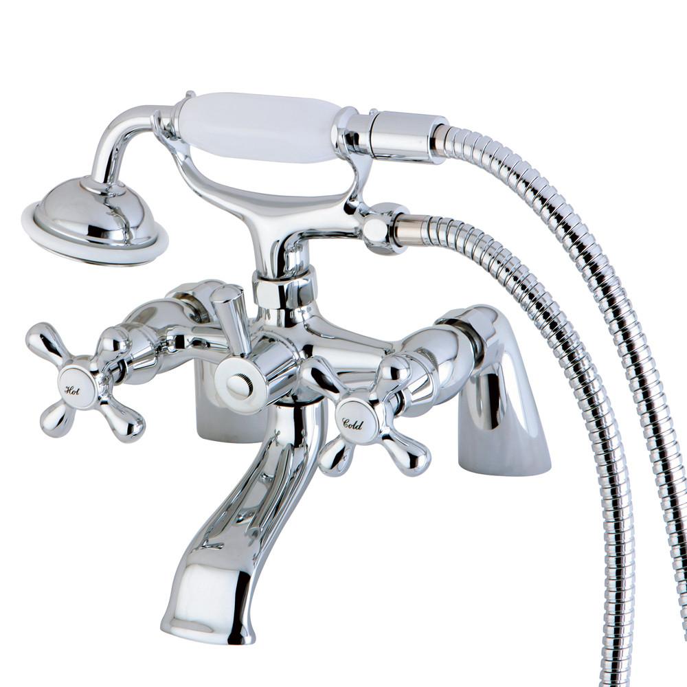 Kingston Brass Chrome Deck Mount Clawfoot Tub Faucet w Hand Shower KS267C