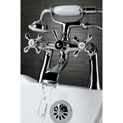 Kingston Brass Chrome Deck Mount Clawfoot Tub Faucet w Hand Shower KS268C