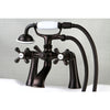 Kingston Oil Rubbed Bronze Deck Mount Clawfoot Tub Faucet w Hand Shower KS268ORB