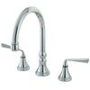 Kingston Silver Sage Chrome Widespread Kitchen Faucet Without Sprayer KS2791ZLLS