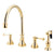 Kingston Polished Brass 8" Deck Mount Kitchen Faucet w Brass Sprayer KS2792BLBS