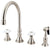 Kingston Satin Nickel 8" Deck Mount Kitchen Faucet with Brass Sprayer KS2798PXBS