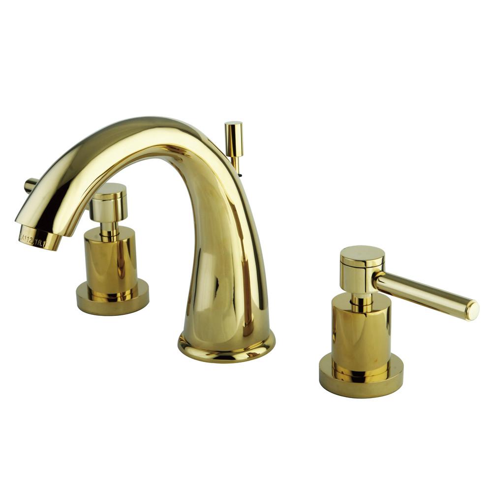 Polished Brass Two Handle Widespread Bathroom Faucet w/ Brass Pop-Up KS2962DL