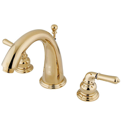 Kingston Polished Brass 2 Handle Widespread Bathroom Faucet w Pop-up KS2962