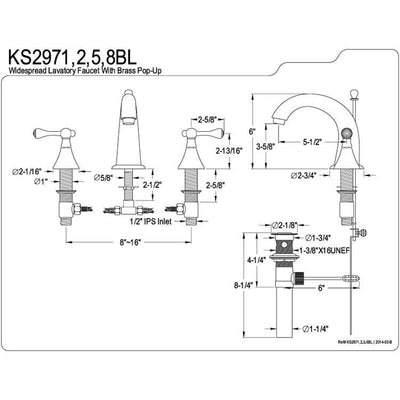 Kingston English Country Oil Rubbed Bronze Widespread Bathroom Faucet KS2975BL