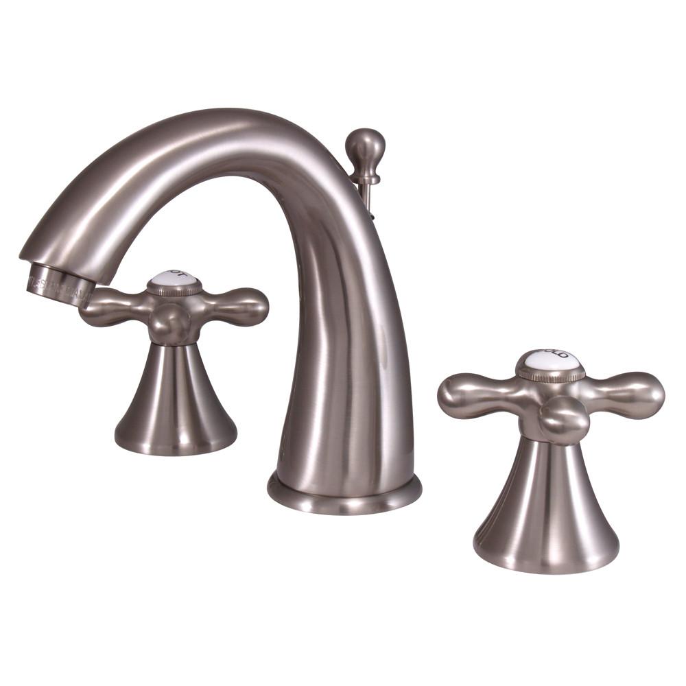 Kingston Satin Nickel 2 Handle Widespread Bathroom Faucet w Pop-up KS2978AX