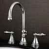 Kingston Brass Chrome 2 Handle Widespread Bathroom Faucet w Pop-up KS2981AL