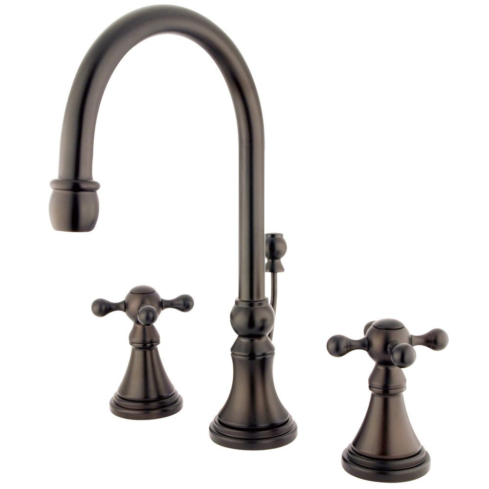 Kingston Oil Rubbed Bronze 2 Handle Widespread Bathroom Faucet w Pop-up KS2985KX