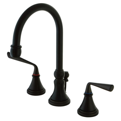 Kingston Brass Silver Sage Oil Rubbed Bronze Widespread Bathroom Faucet KS2985ZL