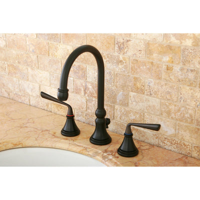 Kingston Brass Silver Sage Oil Rubbed Bronze Widespread Bathroom Faucet KS2985ZL