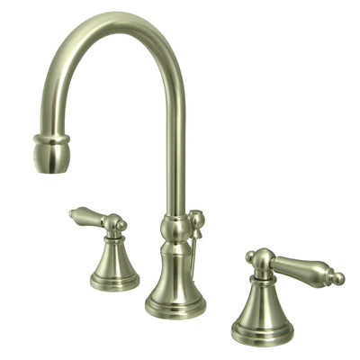 Kingston Satin Nickel 2 Handle Widespread Bathroom Faucet w Pop-up KS2988AL