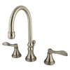 Kingston Satin Nickel NuFrench widespread Bathroom faucet with drain KS2988DFL