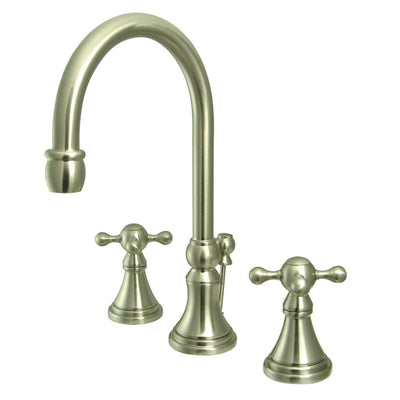 Kingston Satin Nickel 2 Handle Widespread Bathroom Faucet w Pop-up KS2988KX