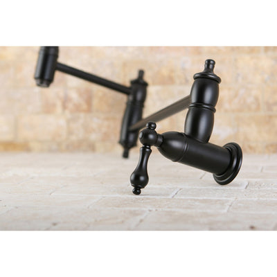 Kingston Brass Lever Handle Oil Rubbed Bronze Kitchen Pot Filler Faucet KS3105AL