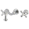 Kingston Brass Metal Cross Handle Chrome Bathroom Wall Mount Faucet KS3121AX