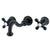 Kingston Cross Handle Oil Rubbed Bronze Bathroom Wall Mount Faucet KS3125AX