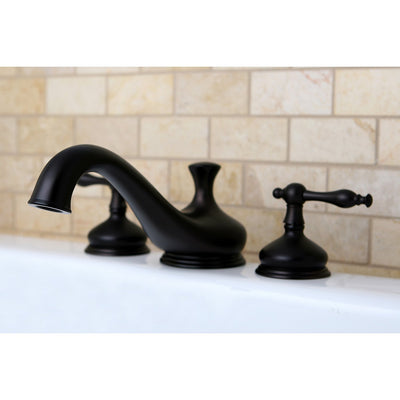 Oil Rubbed Bronze Heritage Two Handle Roman Tub Filler Faucet KS3335NL