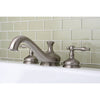 Kingston Brass Satin Nickel Heritage Two Handle Roman Tub Filler Faucet KS3338NL