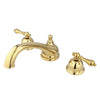 Kingston Polished Brass Vintage Two Handle Roman Tub Filler Faucet KS3352AL