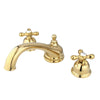 Kingston Polished Brass Vintage Two Handle Roman Tub Filler Faucet KS3352AX