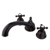 Kingston Oil Rubbed Bronze Vintage Two Handle Roman Tub Filler Faucet KS3355BX