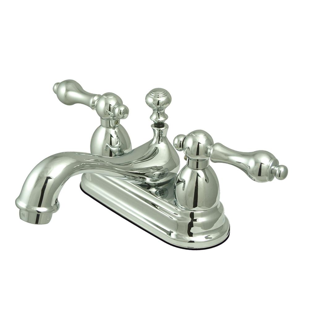 Kingston Brass Chrome 2 Handle 4" Centerset Bathroom Faucet w Pop-up KS3601AL