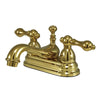 Kingston Polished Brass 2 Handle 4" Centerset Bathroom Faucet w Pop-up KS3602AL