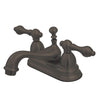 Kingston Oil Rubbed Bronze 2 Handle 4" Centerset Bathroom Faucet KS3605AL