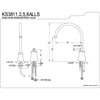 Kingston Brass Chrome Single Handle Widespread Kitchen Faucet KS3811ALLS