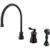 Oil Rubbed Bronze Single Handle Widespread Kitchen Faucet w Spray KS3815ALBS