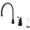 Oil Rubbed Bronze Single Handle Widespread Kitchen Faucet w Spray KS3815BL