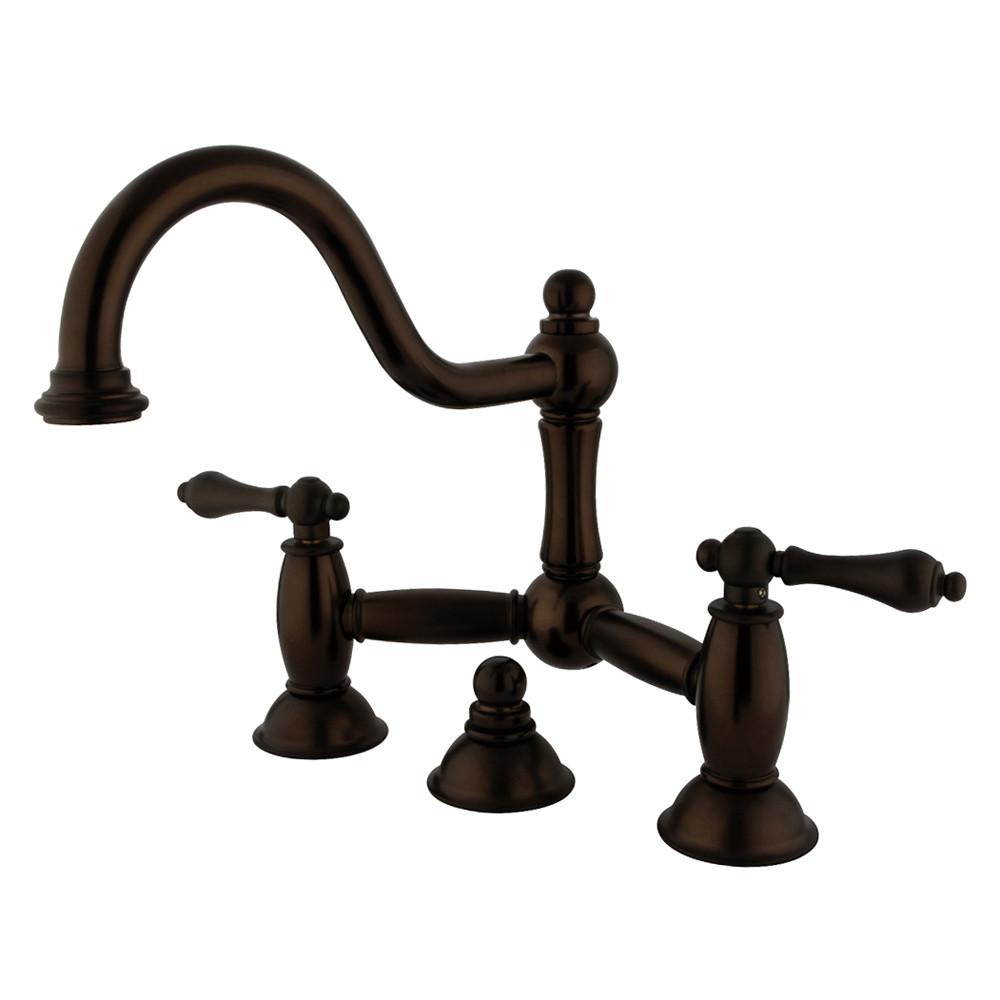 Kingston Oil Rubbed Bronze 2 Handle 8" Widespread Bathroom Faucet KS3915AL