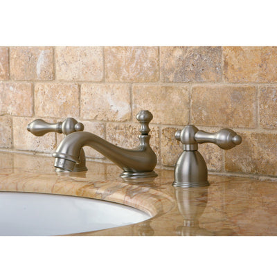 Kingston Brass Satin Nickel Mini widespread Bathroom Lavatory Faucet KS3958AL