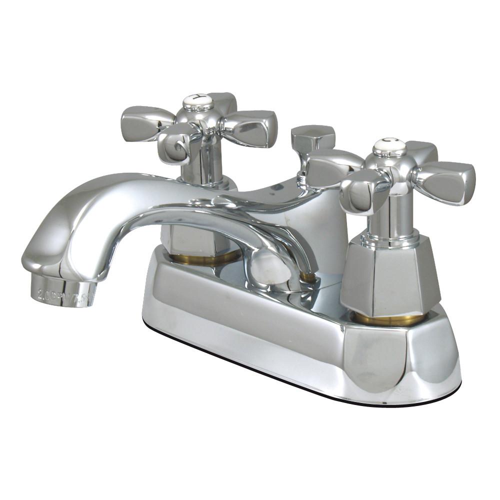 Kingston Brass Chrome 2 Handle 4" Centerset Bathroom Faucet w Pop-up KS4261HX