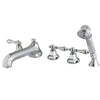 Kingston Brass Chrome Roman Tub Filler Faucet with Sprayer KS43015AL