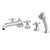 Kingston Brass Chrome Roman Tub Filler Faucet with Sprayer KS43015BX