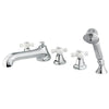 Kingston Brass Chrome Roman Tub Filler Faucet with Sprayer KS43015PX