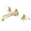 Kingston Polished Brass Metropolitan Two Handle Roman Tub Filler Faucet KS4302PL