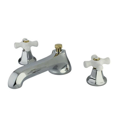 Kingston Chrome/Polished Brass Metropolitan Roman Tub Filler Faucet KS4304PX