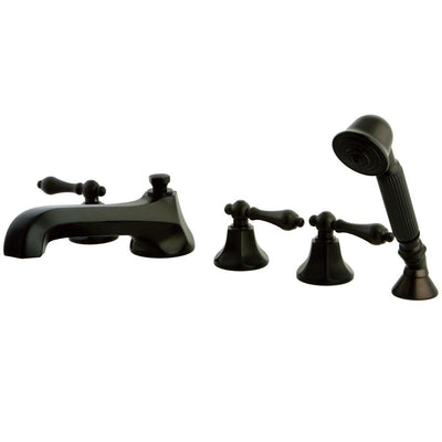 Kingston Brass Oil Rubbed Bronze Roman Tub Filler Faucet with Sprayer KS43055AL