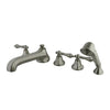 Kingston Brass Satin Nickel Roman Tub Filler Faucet with Sprayer KS43085AL