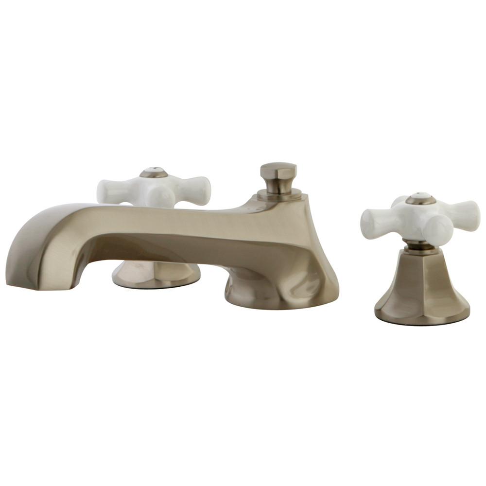 Kingston Satin Nickel Metropolitan Two Handle Roman Tub Filler Faucet KS4308PX