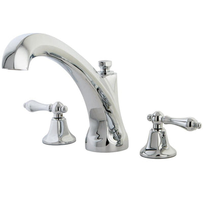 Kingston Chrome Metal Lever Handle Roman Tub Filler Faucet KS4321AL