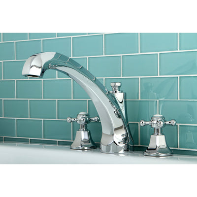 Kingston Brass Chrome Metropolitan Two Handle Roman Tub Filler Faucet KS4321BX