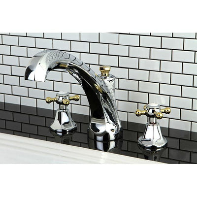 Kingston Chrome / Polished Brass Metropolitan Roman Tub Filler Faucet KS4324BX