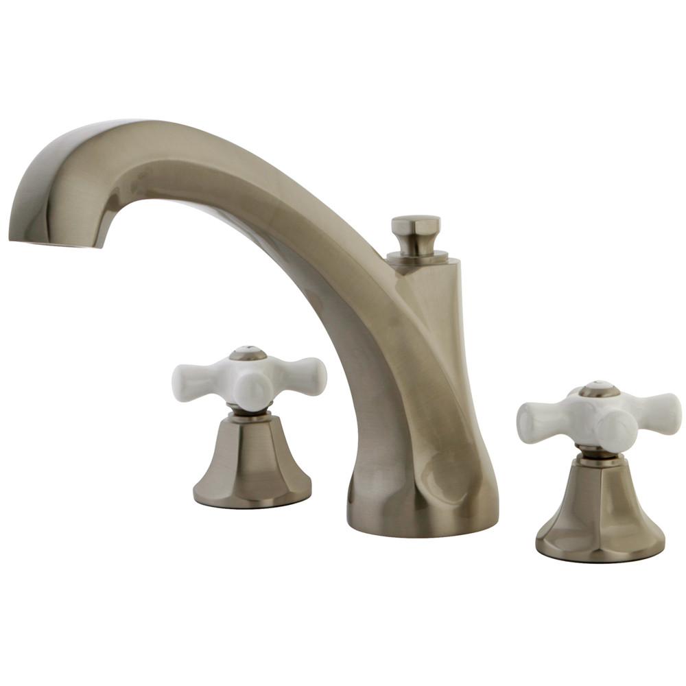 Kingston Satin Nickel Metropolitan Two Handle Roman Tub Filler Faucet KS4328PX