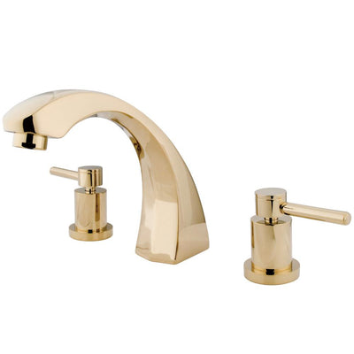 Kingston Concord Polished Brass Two Handle Roman tub filler faucet KS4362DL