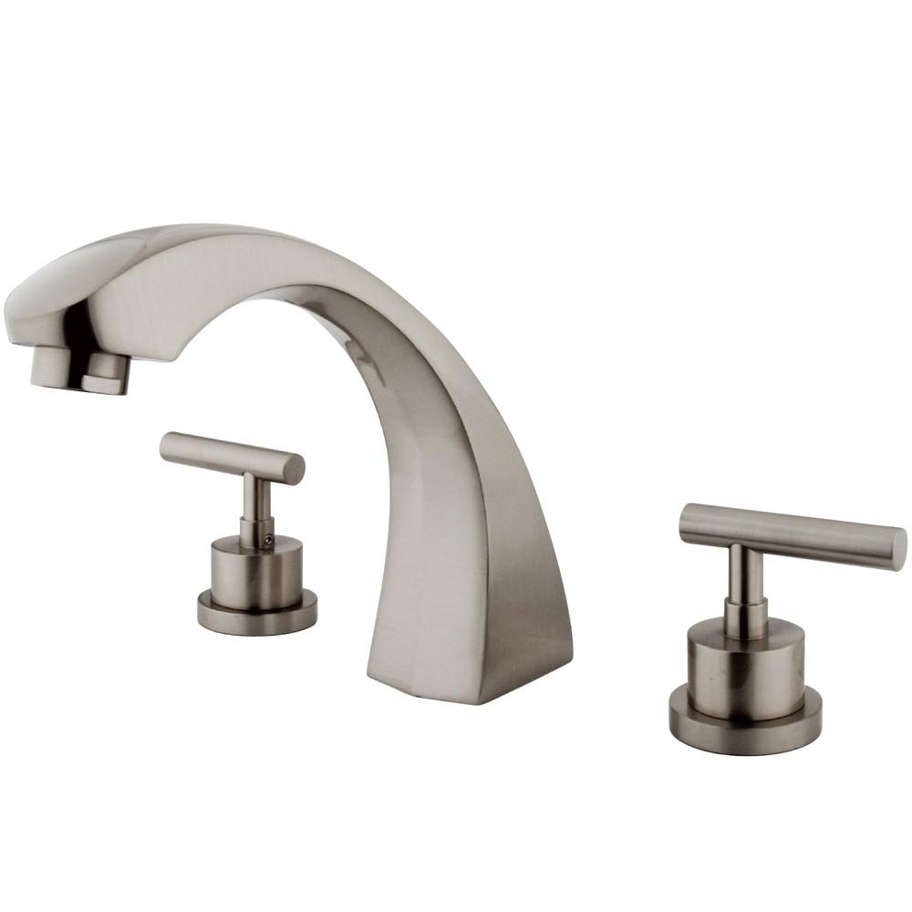 Kingston Brass Satin Nickel Manhattan roman tub filler faucet KS4368CML