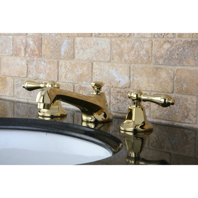 Kingston Polished Brass 2 Handle Widespread Bathroom Faucet w Pop-up KS4462AL